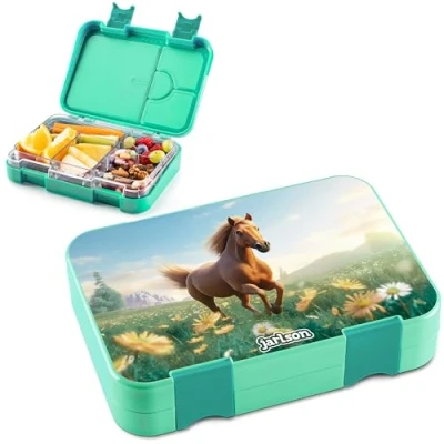 Immagine di Jarlson® Lunch Box Bambini Bento con 6 Scomparti Porta Pranzo Senza BPA per la Scuola e l&#039;asilo 850ml