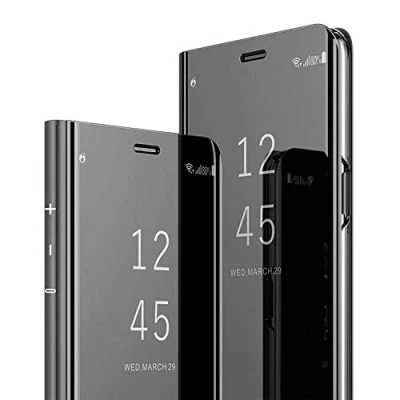 Immagine di Clear View Standing Galaxy S8 Plus Custodia Smart luxury Mirror Pelle Leather Magnetic Flip Stand Protective Cover Case for