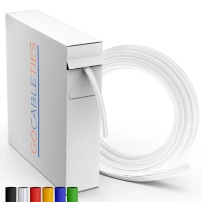 Immagine di Gocableties Guaina termorestringente trasparente 6,4 mm x 9 m Rapporto di restringimento 2:1 Impermeabile Tubo termoretraibile per cavo Isolare, evidenziare, unire cavi e riparare
