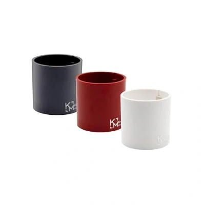 Immagine di KalaMitica Set di 3 Cilindri Magnetici 6,5 cm Bianco, Rosso, Piombo Contenitori Portaoggetti o Porta Vasi con Calamita Potente per Lavagne Magnetiche da Parete