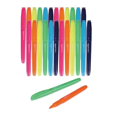 Immagine di Amazon Basics Evidenziatori, Colori assortiti , Vivaci, confezione da 24
