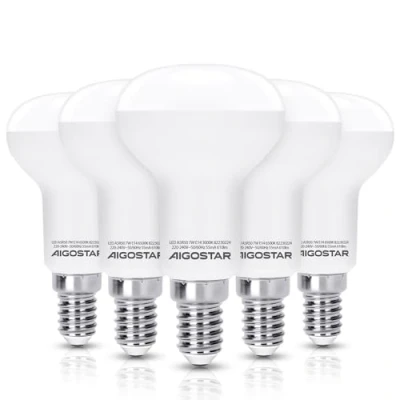 Immagine di Aigostar Pacco da 5 Lampadina LED E14 7W, R50 Lampadine, Luce Calda 3000K 610Lumen, Angolo a Fascio 170, Non Dimmerabile,5 Pack