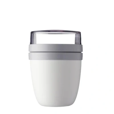 Immagine di Mepal Contenitore per il Pranzo Ellipse Scoparti Separati Yogurt e Muesli Adatto Freezer, Microonde la Lavastoviglie 500 ml + 200 White