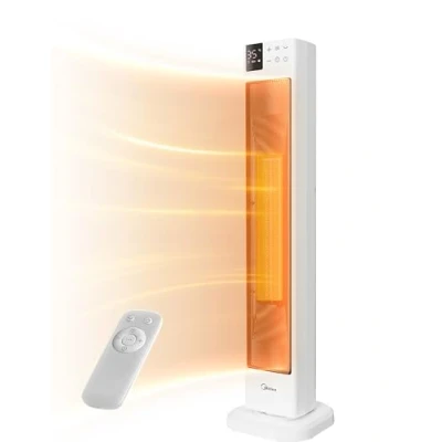 Immagine di Midea NTH20 22GR(WH) termoventilatore a risparmio energetico silenzioso con telecomando, PTC 2000 Watt, in ceramica termostato, 2 livelli di riscaldamento, timer 24H, modalità