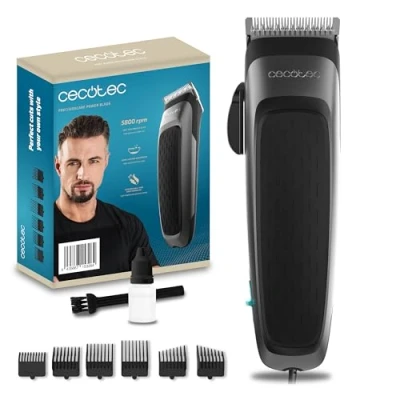 Immagine di Cecotec Tagliacapelli Rasoio PrecisionCare Power Blade. 5800 rpm, Lame Inossidabili, Design Ergonomico, 5 Regolazioni Lunghezza, 6 Pettini, Tagli Uniformi, Versatilità Stili