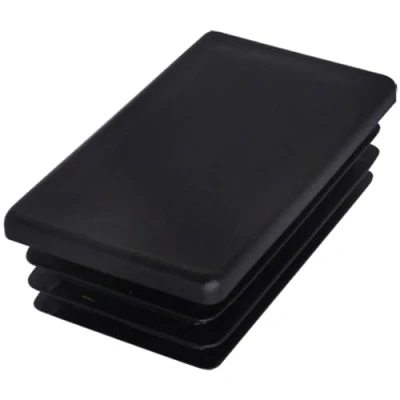Immagine di SKIR&#039;CO tappi rettangolari in plastica da 40 x 70 mm, per tubi opachi, inserti rettangolari, pali di recinzione, nero RAL 9005, 28 pezzi