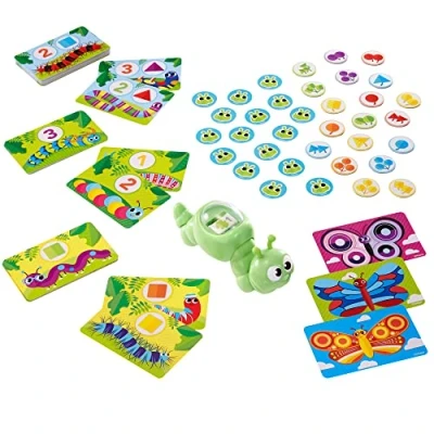 Immagine di Mattel Games Fisher Price Patty Il Bruco, Abbinamenti di Carte, Colori, Forme, Gettoni e Bruco Girevole, Gioco per Bambini 3+Anni, GYJ81