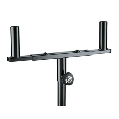 Immagine di K&amp;M 24105 forcella perBaffle nero e acciaio per 2 baffles aste di ø 3,5 cm, inseribile
