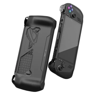 Immagine di Skull &amp; Co. GripCase Ally for ROG X: A Soft Protective Case with Textured Grips Full Protection and Stand, Shock Absorption Non Slip Anti Scratch Cover Design Black