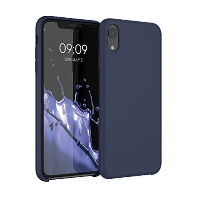 Immagine di kwmobile Cover per Apple iPhone XR Custodia Back Case Smartphone in Silicone TPU Protezione Gommata blu scuro matt