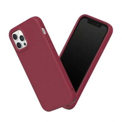 Immagine di RhinoShield Case Compatible with [iPhone 12/12 Pro] SolidSuit Shock Absorbent Slim Design Protective Cover Premium Matte Finish 3.5M / 11ft Drop Protection Bordeaux Red