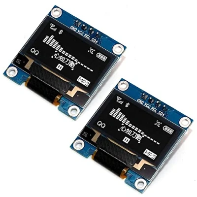 Immagine di Fasizi 2Pcs 0.96 &quot;I2C IIC SPI Serial 128x64 OLED Display Module Board con Pin Headers per Arduino Carattere Bianco