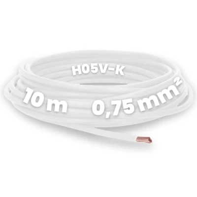 Immagine di 10 m Kalitec cavo di cablaggio flessibile in PVC, metri, H05V K, 0,75 mm², singolo mm2, a filo singolo, ignifugo