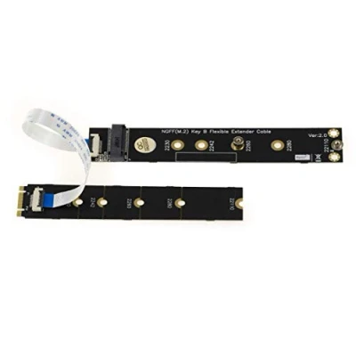 Immagine di KALEA INFORMATIQUE Riser extender M.2 NGFF B Key per SSD SATA M2. Lunghezza variabile 15 o 20 cm.