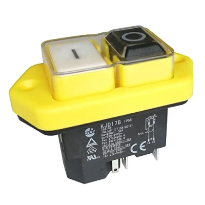 Immagine di interruttore elettromagnetico da 16 A, KEDU KJD17B, tornio in legno, a pulsante, 4 porte, 5 porte (5 terminali)