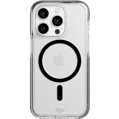 Immagine di tech21 Evo Crystal Custodia per iPhone 15 Pro, compatibile con MagSafe, protezione dagli urti, colore: Nero grafite