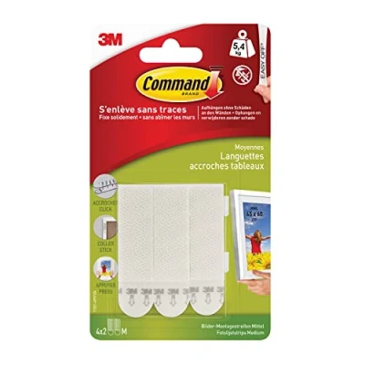 Immagine di 3M Strisce di montaggio per immagini Command™ Bianco Contenuto: 4 Paio/a