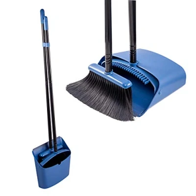 Immagine di Jekayla Set Scopa e Paletta, Spazzatrice Paletta Combinata con 137 CM Maniglia Estensibile per la Pulizia della casa, blu