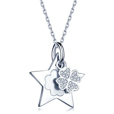 Immagine di Infinite U Fashion Star four leaved Clover ciondolo in argento Sterling 925 con zirconi, per donna/Girsl,