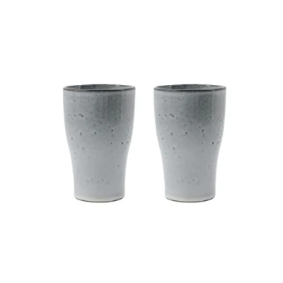 Immagine di House Doctor Liss 2 tazze termiche, in ceramica, per caffè e tè, colore: grigio chiaro