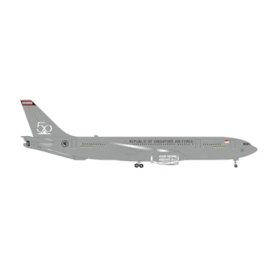 Immagine di herpa modello di aereo Republic of Singapore Air Force Airbus A330 MRTT, RSAF 50 years 761 in scala 1:500 aereo, pezzo da collezione, miniatura, statuetta senza supporto metallo