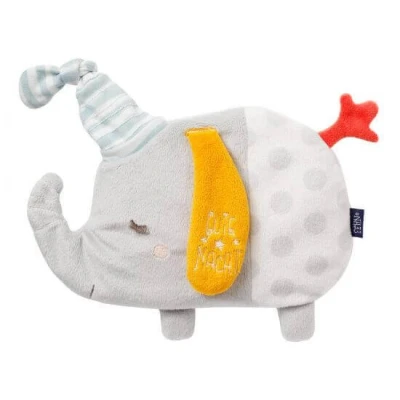 Immagine di Fehn peluche elefante riscaldante Fehn, cuscino lenitivo con semi d&#039;uva per bambini un simpatico ed effetto fosforescente, neonati e da 0+ mesi