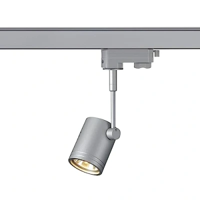 Immagine di SLV trifase 1 LED, faretto a plafone, Sistema binari, Illuminazione di Interni / GU10, BIMA Spot QPAR51 50W Grigio Argento