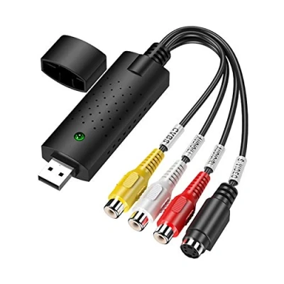 Immagine di Jsdoin Convertitore da VHS a Digital, Scheda di Acquisizione Video Hi8 DVD, Audio Digitalizzare, USB Adattatore TV Windows 10/8/7 e MacOS