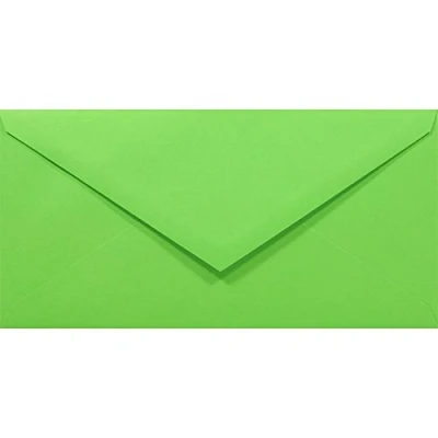 Immagine di Netuno 100 buste da lettera colorate lunghe verde carta colorata formato DL 110 x 220 mm Rainbow 80g americane con lembo a punta