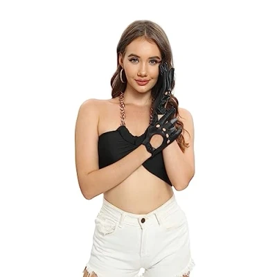 Immagine di MGGMOKAY Guanti da guida in pelle donna touchscreen Sfoderati,Nero,XL