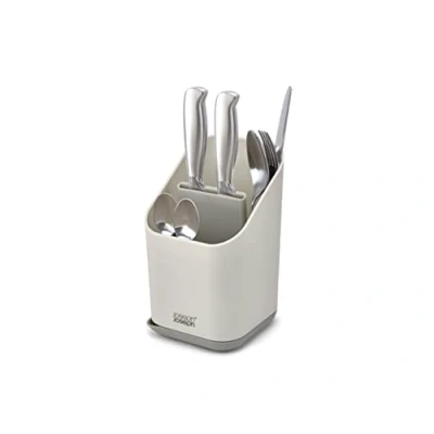 Immagine di Joseph Duo Scolaposate da lavello con scomparti e vano Porta coltelli, Cestello Portaposate per cucina, Grigio