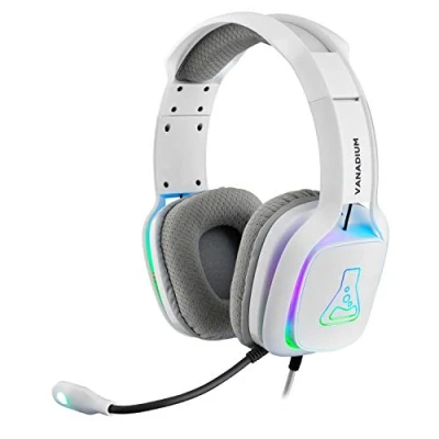 Immagine di THE G LAB Korp VANADIUM Cuffie da Gaming Microfono Stereo, Ultra Leggero, per Basso Elettrico Mic Jack 3,5 mm PC/PS4/PS5/Xbox One/Nintendo Switch/Mac/Smartphone/Tablet (Bianco)