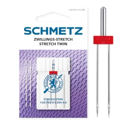 Immagine di SCHMETZ Ago per macchine da cucire 1 gemello stretch 4,0/75 130/705 H S ZWI NE 4,0 adatto tutte le comuni domestiche dotate di funzione a
