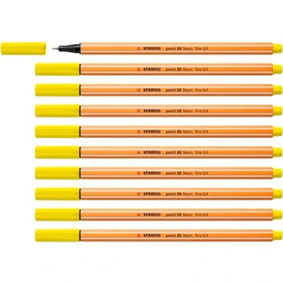 Immagine di Fineliner STABILO point 88 Confezione da 10 Giallo NEON