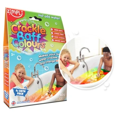 Immagine di Crackle Baff di Zimpli Kids, Confezione da 6 Pezzi, Fai scoppiettare l&#039;acqua, Falla Esplodere e Cambia Colore, Regalo Perfetto per i Bambini, Esperienza Gioco Sensoriale