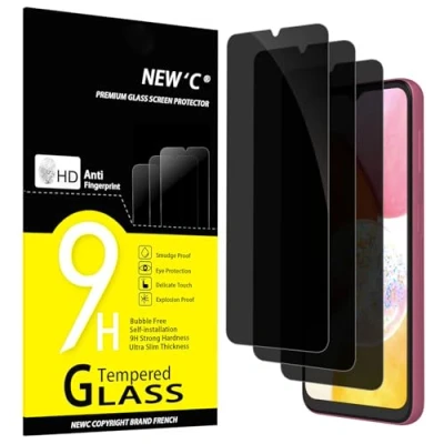 Immagine di NEW&#039;C 3 Pezzi, Pellicola Protettiva Privacy per Samsung Galaxy A14 5G/4G, M14 5G,Vetro Temperato Anti Spionaggio, Durezza 9H, 0,33mm Ultra Resistente