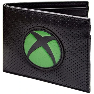 Immagine di Original Hardware Power Your Dreams Slogan Xbox Emblema di Gioco Portafoglio/Portamonete Pieghevole Bi Fold per ID &amp; Porta Carte, Nero