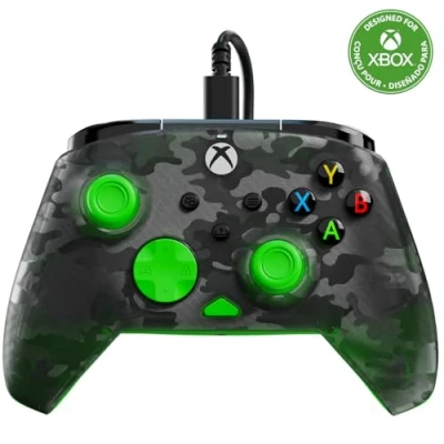 Immagine di Turtle Beach Rematch Core Camo Nero/Verde Gamepad cablato Con licenza per Xbox Series XS, One e PC Pulsanti audio, motori Rumble grilletti a impulsi, cavo da 3 m