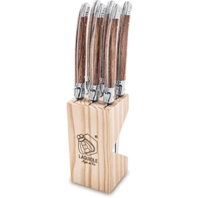 Immagine di Laguiole Style de Vie, linea Premium Coltelli da bistecca, spessore 1,8 mm, colore legno, 6 pezzi