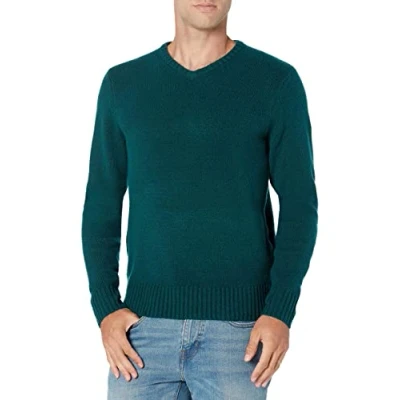 Immagine di Amazon Essentials Maglione Morbido con Scollo a v Maniche Lunghe Uomo, Verde Bosco, L