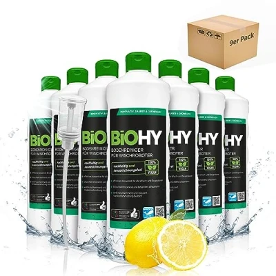 Immagine di BiOHY Detersivo per pavimenti robot di pulizia (9 bottiglie da 1l) + Distributore Concentrato tutti i e aspirazione (Wischroboter)