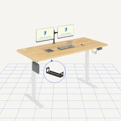 Immagine di FLEXISPOT 180 * 80cm Scrivania Regolabile in Altezza Elettrica Motorizzata Standing Desk,Pannello di controllo con memoria a 2 Livelli (Acero)