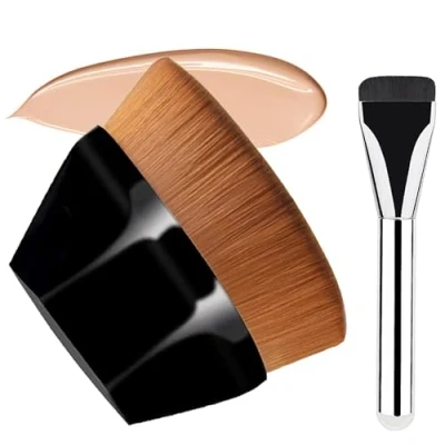 Immagine di Pennello Fondotinta Make Up Set 2PCS Soft Touch Pennelli Fibra Sintetica Morbida per Il Liquido in Crema o Polvere Miscelare Liquidi 2FDS