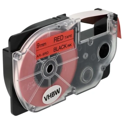 Immagine di vhbw Cartuccia a nastro 9 mm compatibile con Casio CW L300, KL 100E, 120, 1500, 200E, 300, 60, 7000, 70E sostituisce XR 9RD, 9RD1.