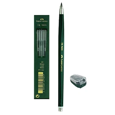 Immagine di Faber Castell 139412 Portamine TK 9400, tratto: 2 mm, durezza: 2H, colore fusto: Verde, Stift + Spitzer Minen