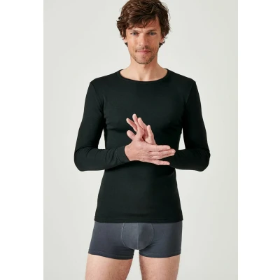 Immagine di Damart COL ROND Maille Interlock Thermolactyl Maglietta intima, Uomo, Taglia: Large, Noir