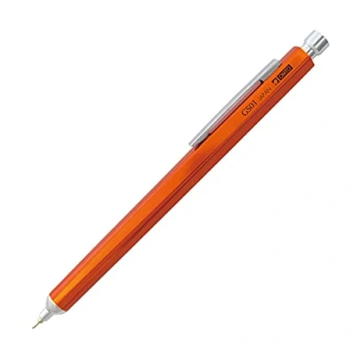 Immagine di Ohto Needle Point GS01 S7 Penna a sfera in alluminio, 0,7 mm, soft ink (nero), (arancione)