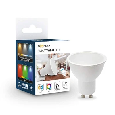 Immagine di Suprema, Faretto Lampadina Multicolore Led Smart Wi fi, Dimmerabile, Attacco GU10, Compatibile come Faretti Alexa e Google Home