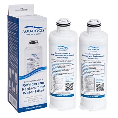Immagine di Aqualogis Filtro dell&#039;acqua per frigorifero compatibile con Samsung DA97 17376B, 08006C, HAF Qin, Qin/EXP (confezione da 2)