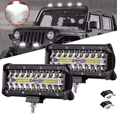 Immagine di Ricoy Barra luminosa a LED da 7&quot;, 2 pezzi, 240 W, luci di guida fuoristrada, baccelli (2 pezzi 7&quot; W)
